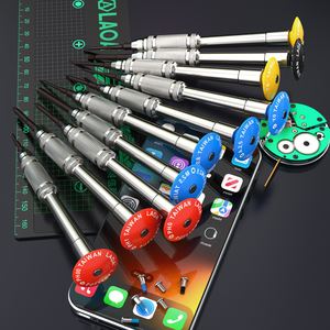 <span class=keywords><strong>Tournevis</strong></span> de précision allemand - Acier allié S2 avec rotation à 360° °   Capuchons rotatifs et embouts codés par couleur pour la réparation de téléphones portables et d'électronique - Product Image 6
