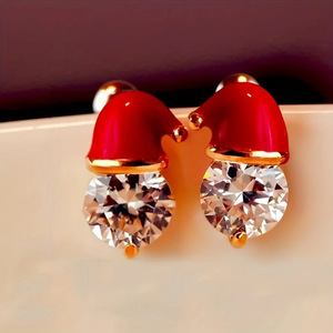 Orecchini a perno con cappello di Natale per donna, graziosi accessori per le orecchie da indossare ogni giorno durante le festività - Product Image 5