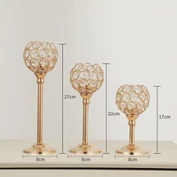 Uschool – Nouveau Chandelier de Luxe en Métal Plaqué de Haute Qualité, 3 Têtes et 5 Bras, avec Cristaux, pour Bougies Chauffe-Plat – Élégant Centre de Table de Mariage