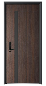 モダンなデザインのフルオロカーボンペイント鋼セキュリティドア光沢度の高い仕上げアルミ合金指紋マルチポイントロック - Product Image 4