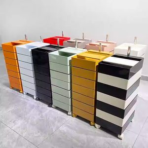 Modern <b>Plastic</b> Eco-Friendly Salon Tool Trolley 4-<b>Wheel</b> Rolling Storage Cart for Hair Salons - Product Image 1