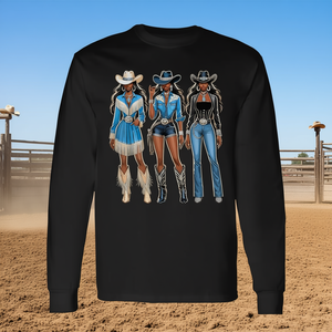 Maglietta a maniche lunghe nera da cowgirl Melanin Rodeo - Product Image 3