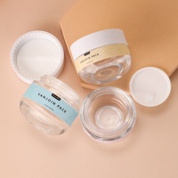 Pot en verre à large ouverture de 30 ml, 50 ml, 100 ml avec fond arrondi, design unique pour crème pour le visage, gommage corporel