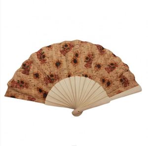 Abanico de Madera de 23 cm en Stock con Tela de Corcho Ecológica, Colores Naturales y Personalizados para Regalos y Artículos Promocionales para Fiestas - Product Image 5