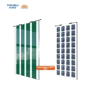 嘉盛增益太阳能光伏玻璃温室低碳建筑白色BIPV幕墙天窗50% 透明BIPV