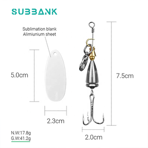 Sous-banque en gros <span class=keywords><strong>leurre</strong></span> de pêche Sublimation blancs Logo imprimable personnalisé fête des pères cadeau Sublimation leurres de pêche - Product Image 4