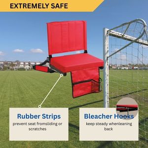 Silla <span class=keywords><strong>de</strong></span> asiento <span class=keywords><strong>de</strong></span> estadio compacta plegable Mydays Tech con soporte para la espalda y correa para el hombro-Portavasos incorporado - Product Image 3