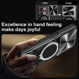 Funda de TPU PC con ventana deslizante a prueba de golpes con soporte de anillo magnético funda de teléfono para itel P65 4G <span class=keywords><strong>A50</strong></span> S25 Ultra 4G - Product Image 5