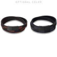 Bracelet en cuir véritable marron fermoir magnétique en acier inoxydable bijoux Design tendance Bracelet en cuir uni pour hommes OT-314