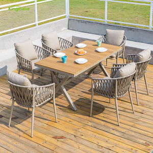 <span class=keywords><strong>Ensemble</strong></span> de Table et chaise en <span class=keywords><strong>bois</strong></span> de luxe 6 places en aluminium, <span class=keywords><strong>ensemble</strong></span> de Table basse de <span class=keywords><strong>balcon</strong></span> prêt à être expédié - Product Image 6