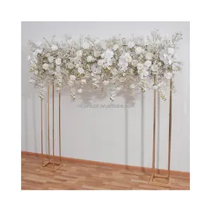 Arch White Flower Row Wedding Flowers Stage Background Wall Arrangement Decoration Long Row of Flowers Hanging