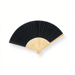 Ventaglio di Carta Ilan 21 Cm Nero, Accessorio Pieghevole - Product Image 1