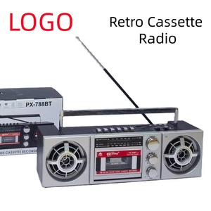 Reproductor de Radio Retro con Cassette PX-788BT, Bluetooth, USB, Tarjeta TF, AM FM SW Multibanda, Grabador, Altavoz Doble, Regalo para el Hogar - Product Image 1