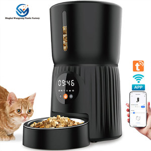 Mangeoire intelligente pour animaux de compagnie avec synchronisation automatique Télécommande WiFi Bols d'<span class=keywords><strong>eau</strong></span> et de nourriture en acier inoxydable massif Alimenté par batterie pour chats chiens - Product Image 1