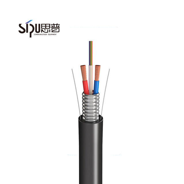 SIPU Highlight Speed Low Latency Hybrid Optical Fiber Cable Power Wires G652D/G657A1/G657A2;OM3 Fiber PVC LSZH Jacket for