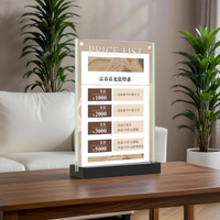 Support d'affichage de bureau personnalisé en acrylique, panneau publicitaire en acrylique, support de menu, panneau d'affichage d'affiches