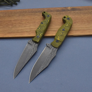 Couteau droit D2 pour le camping et la chasse, lame pleine longueur, manche G10, couteau de randonnée à lame fixe, couteau d'extérieur, étui en Kydex carbone - Product Image 3