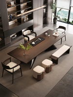 Bureau d'ordinateur moderne de luxe en bois massif, table de négociation haut de gamme pour immeuble de bureaux
