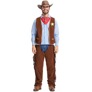 <span class=keywords><strong>Costume</strong></span> d'Halloween Tenues de <span class=keywords><strong>cowboy</strong></span> de carnaval <span class=keywords><strong>Costume</strong></span> de <span class=keywords><strong>cowboy</strong></span> à franges pour hommes avec gilet Chaps Foulard et chapeau - Product Image 5
