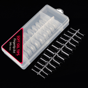 504 faux ongles carrés effilés semi-couvrants extra longs sans courbe en C transparents 12 tailles pour extension d'ongles en salon – Outil de pose facile - Product Image 5