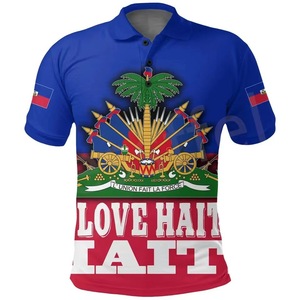 T-shirt polo en polyester de haute qualité en gros, <span class=keywords><strong>maillot</strong></span> de football d'Haïti, t-shirts, drapeau haïtien, jeux de football, fans, célébration - Product Image 6