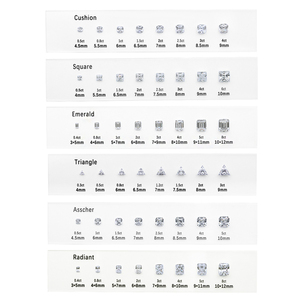 Vendita Calda 5A Bianco Cubic Zirconia Carat Size Chart Diamond Chart Size Strumenti per la <span class=keywords><strong>Gioielleria</strong></span> Store - Product Image 2