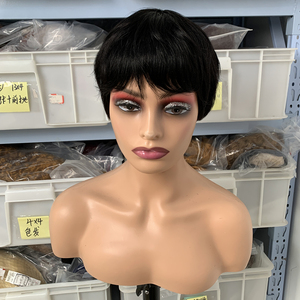 Perruque Pixie Cut Faite à la Machine, Cheveux Vierge, Courte Coupe Carrée Ondulée, pour Femmes Noires, Perruque Frontale en Dentelle 100% Cheveux Humains, Vente en Gros - Product Image 3