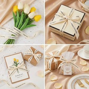 High Quality Luxury Printed Grosgrain <strong>Ribbon</strong> Roll Customized Logo Gift Wrapping Bows Decorative Gold Stamping Satin <strong>Ribbons</strong> - Product Image 6