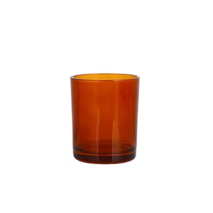 Pot en verre pour bougie givré brun, noir et blanc avec couvercle en bois - Product Image 3