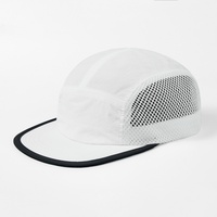 Gorra de camping de 5 paneles de malla de nailon de secado rápido personalizada, sin estructura, impermeable, ajustable, sólida, para aventuras al aire libre, ciclismo, unisex, talla 4