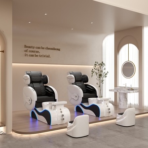 Modern Luxury Beauty Salon Furniture Pipeless Whirlpool Discharge Pump Foot Spa Massage Manicure Pedicure Chair for Nail Salon - Product Image 2