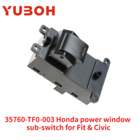 YUBOH 35760-TF0-003 Interrupteur secondaire de lève-vitre électrique pour Honda Civic 2012-2015 Fit 2009-2013 Interrupteur de lève-vitre OEM 35760TF0003