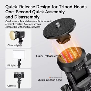 Trípode <span class=keywords><strong>COMAN</strong></span> MT68 de Liberación Rápida con un Toque, Soporte de Luz Ajustable de 83.4 Pulgadas, 360 Grados °   Lámpara de Fotografía COB para Cámaras, Luz de Relleno - Product Image 4