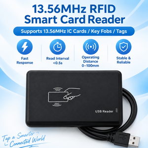 Lector de Tarjetas Inteligentes RFID de 13.56MHz, Compatible con OEM, Lector de Tarjetas IC sin Contacto USB, Plug & Play para Control de Acceso - Product Image 1