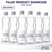 Machine de rinçage, de bouchage et de remplissage d'eau pure minérale en bouteille PET entièrement automatique monobloc 3 en 1 330 ml 500 ml 1000 ml