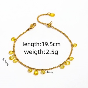 Fenny impermeable hecho a mano cielo estrellado amarillo Zirconia lágrima Irregular pulsera para mujer joyería de acero inoxidable al por mayor - Product Image 2