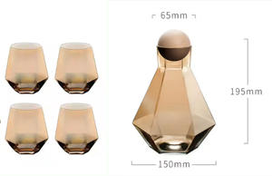 เหยือกน้ำแก้<span class=keywords><strong>ว</strong></span>คริสตัลทรงใหม่ ดีไซน์สวย คุณภาพสูง ขายดีออนไลน์ พร้อมฝาปิดลูกจุกไม้ก๊อก - Product Image 5