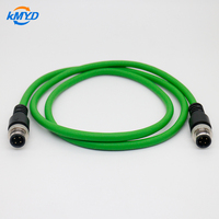 Câble Ethernet industriel blindé M12 4 broches D-code mâle/femelle en laiton plaqué or IP67, longueurs personnalisées (1-10M) pour l'automatisation
