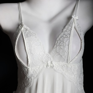 Robe de nuit sexy en dentelle transparente pour femmes, sans manches, en Polyester rouge, Lingerie douce, 8327 - Product Image 3