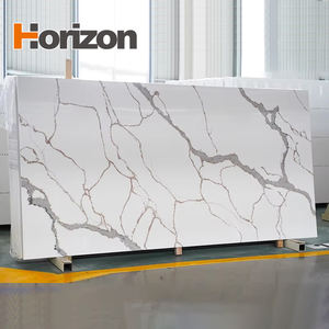 Horizon pierre de verre artificielle calacatta artificielle blanc gris veine dalle de pierre de quartz comptoir de cuisine - Product Image 1