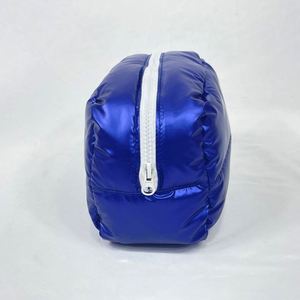Solid Color Winter Down Cotton Soft Light Weight Puffer Puffy Fluffy Quilted Cloud Makeup Cosmetic Bag Travel <b>Make</b> <b>up</b> <b>Pouch</b> - Product Image 4