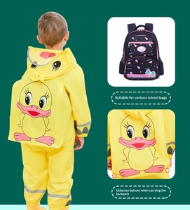 Combinaison imperméable une pièce pour enfants avec pantalon intégré, tenue de protection intégrale pour la randonnée, motif <span class=keywords><strong>petit</strong></span> canard jaune, cape de pluie pour bébé - Product Image 5