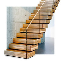 Escaliers Flottants Minimalistes Sur Mesure, Escaliers en Cantilever, Escaliers à Stringers Invisibles, Marches en Bois Massif