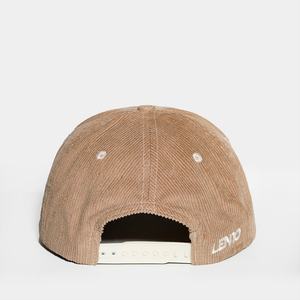 Casquettes personnalisées en velours côtelé à 6 panneaux avec logo brodé structuré kaki, casquettes snapback - Product Image 6