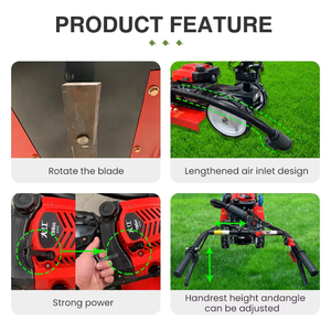 Outil de jardin, tondeuse à gazon miniature à pousser à la main, tondeuse à gazon à essence autopropulsée, débroussailleuse - Product Image 3