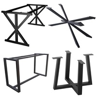 Pied de table noir mat pour salle à manger, banc de bureau, vente en gros de meubles, pieds de table araignées en métal en acier moulé industriel pour café