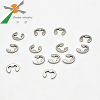 Silver Gray Stainless Steel E-Clip E-Type Retaining Ring with Three Prong Grip Radial Shaft Groove Installation Hardware