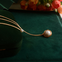 Collier vintage baroque en perles d'eau douce naturelles pour femmes, fil en or 14 carats, bijoux créatifs tendance