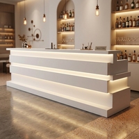 Comptoir de bar moderne en pierre solide blanche, petit et durable, pour bar à domicile, restaurant, club, hôtel