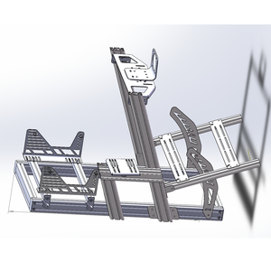 알루미늄 조절식 2인용 드라이빙 시뮬레이터 게임 스탠드 리그 스티어링 휠 시트 브라켓 심 레이싱 조종석 - Product Image 5